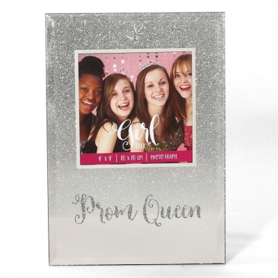 Prom Queen Glass Glitter Photo Frame 4'' x 4'' / 10 x 10 cm RRP 4.99 CLEARANCE XL 59p or 2 for 1